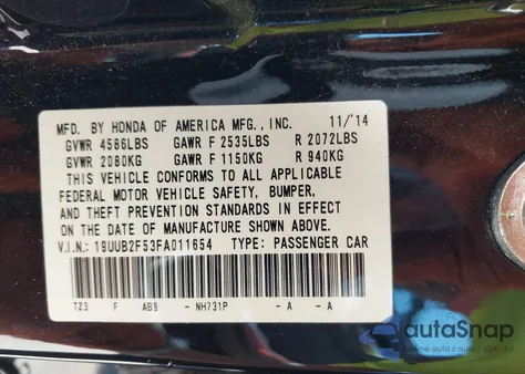 2015 Acura Tlx V6 Tech z USA, uszkodzony, nr VIN 19UUB2F53FA011654